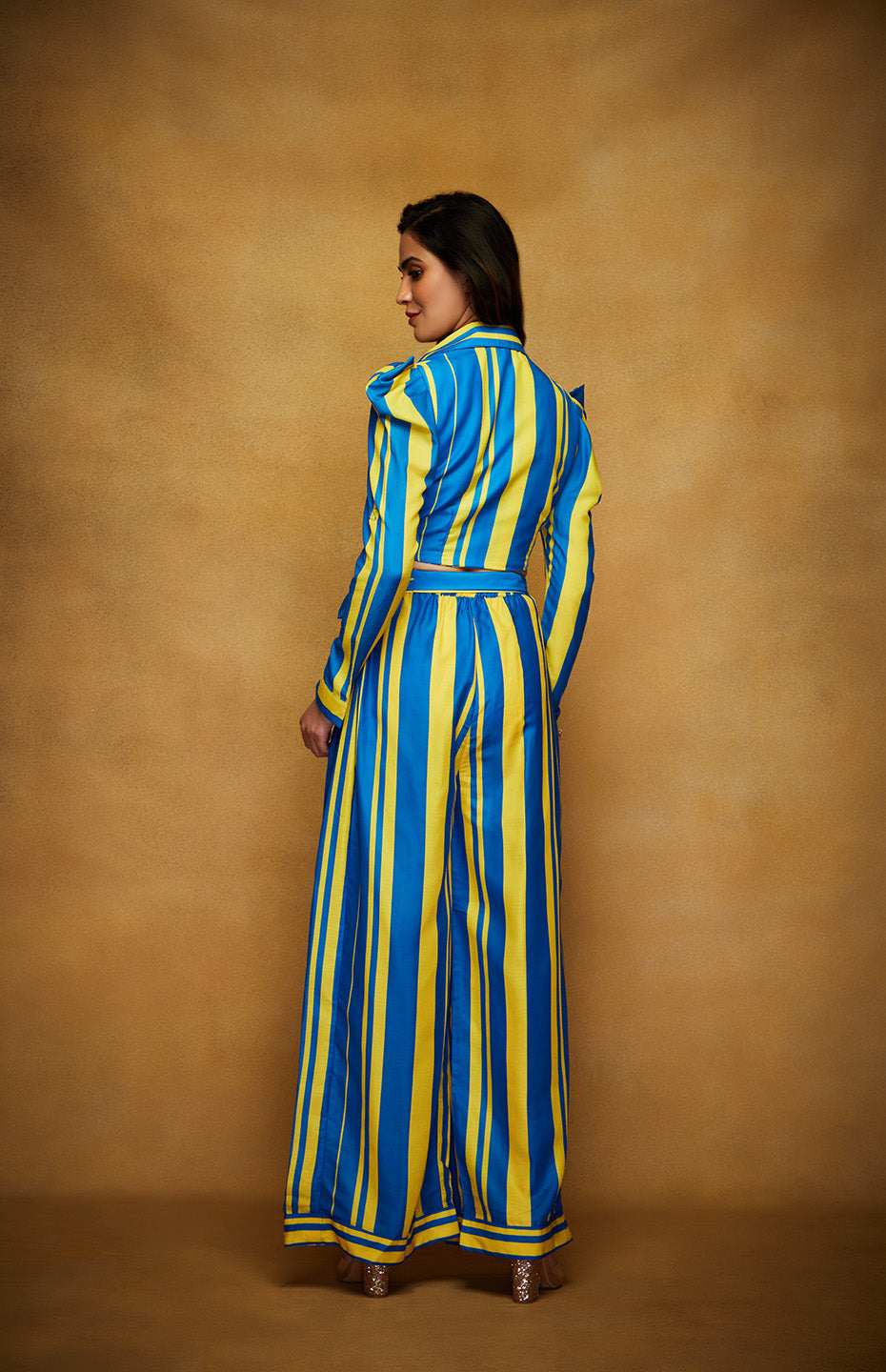Yellow & Blue High Waisted Pant