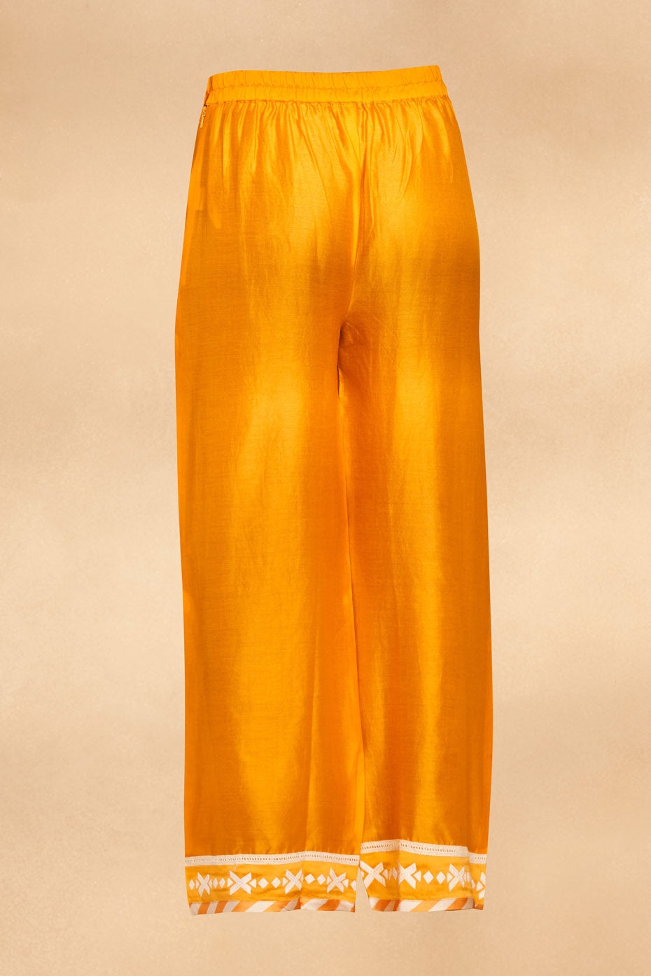Orange Applique Straight Pants