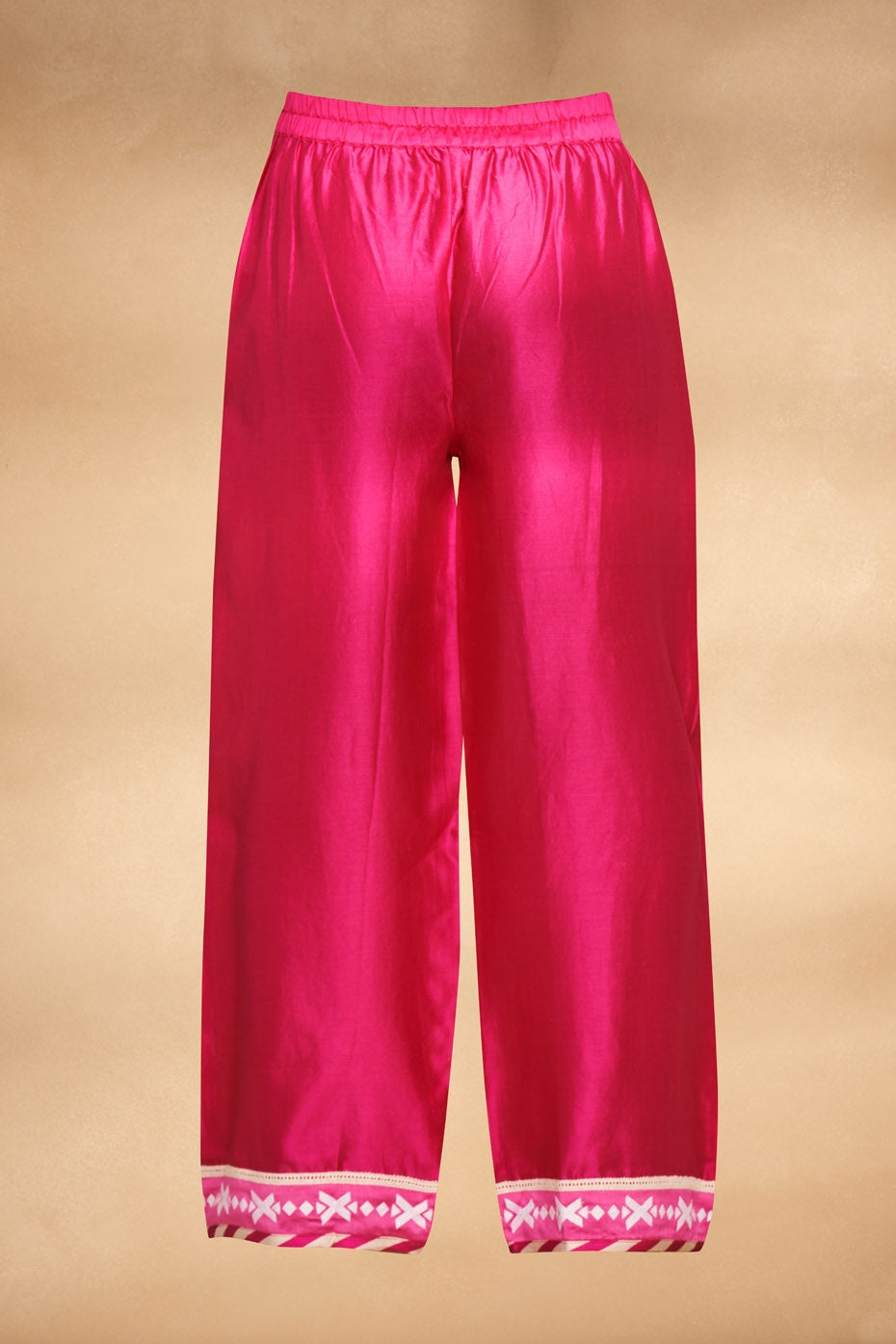 Pink Applique Straight Pants