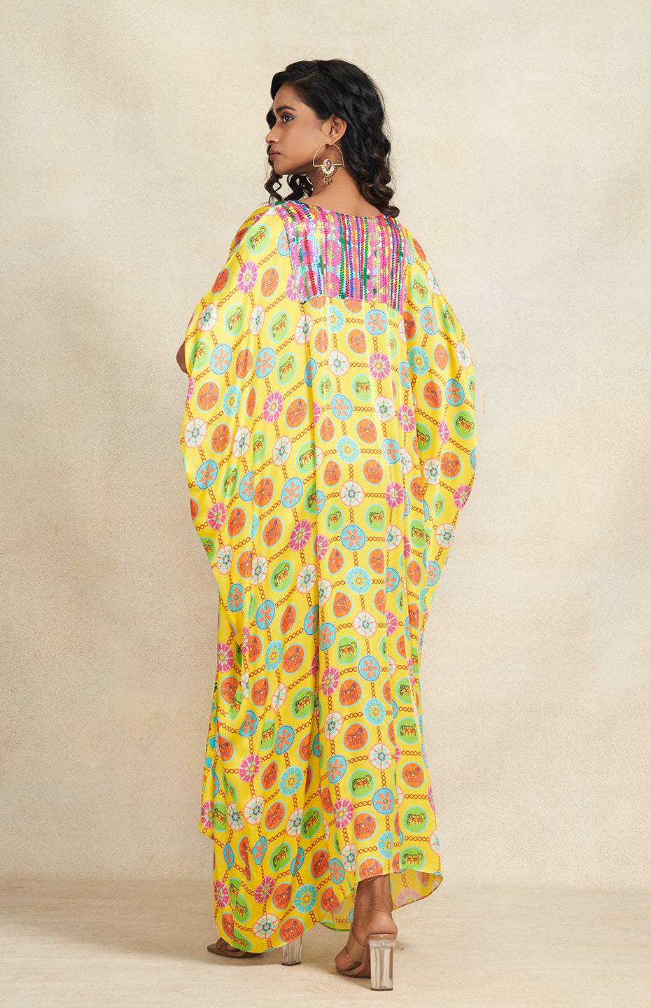 Yellow Sequins Kaftan