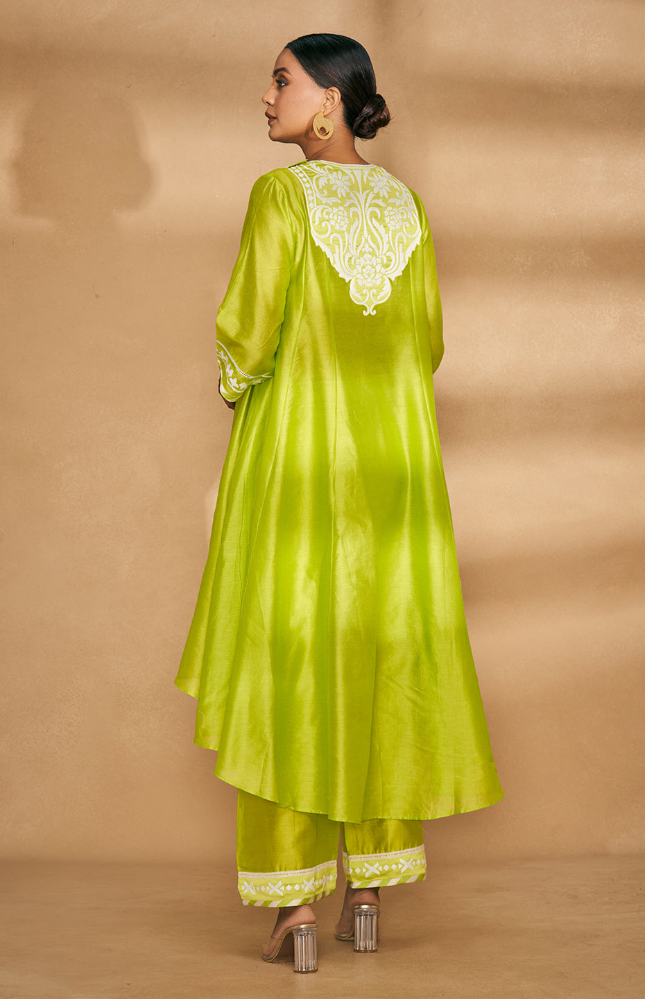 Lime Green Kali Kurta