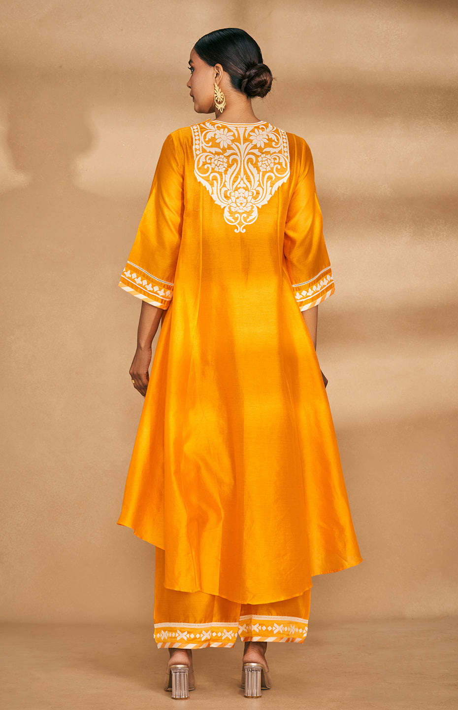 Orange Kali Kurta