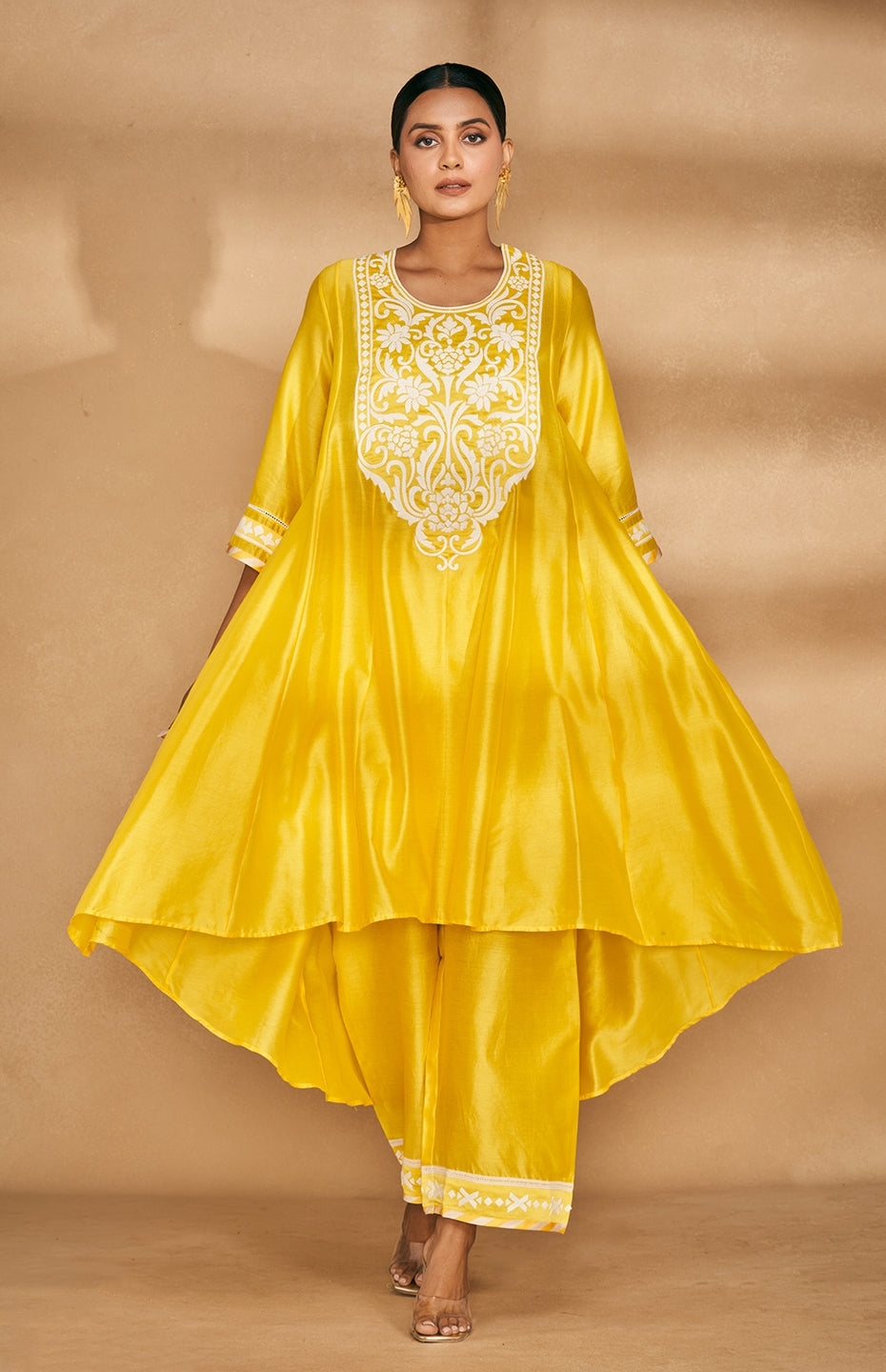 Yellow Kali Kurta