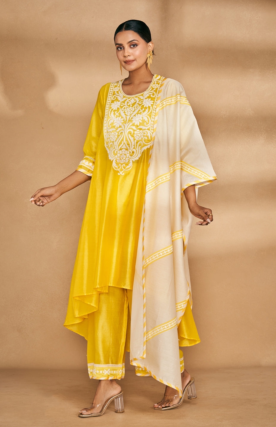 Yellow Kali Kurta