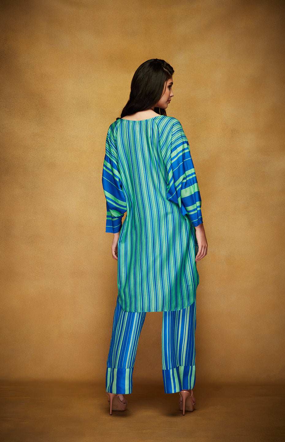 Green & Blue Kimono Kurta
