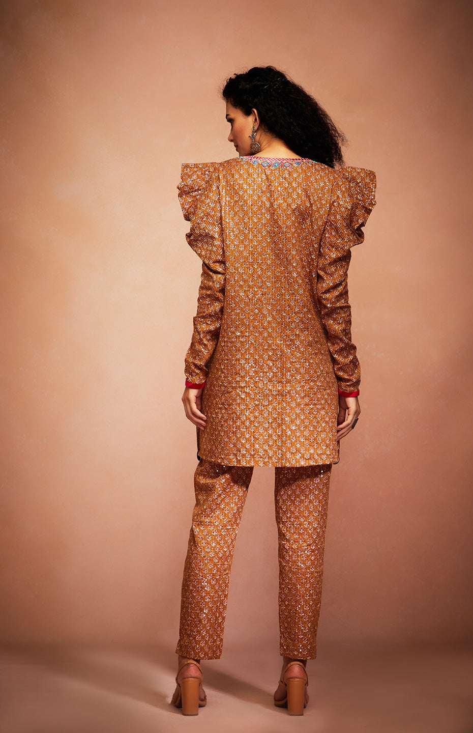 Mustard Mirror and Sequins Kurti