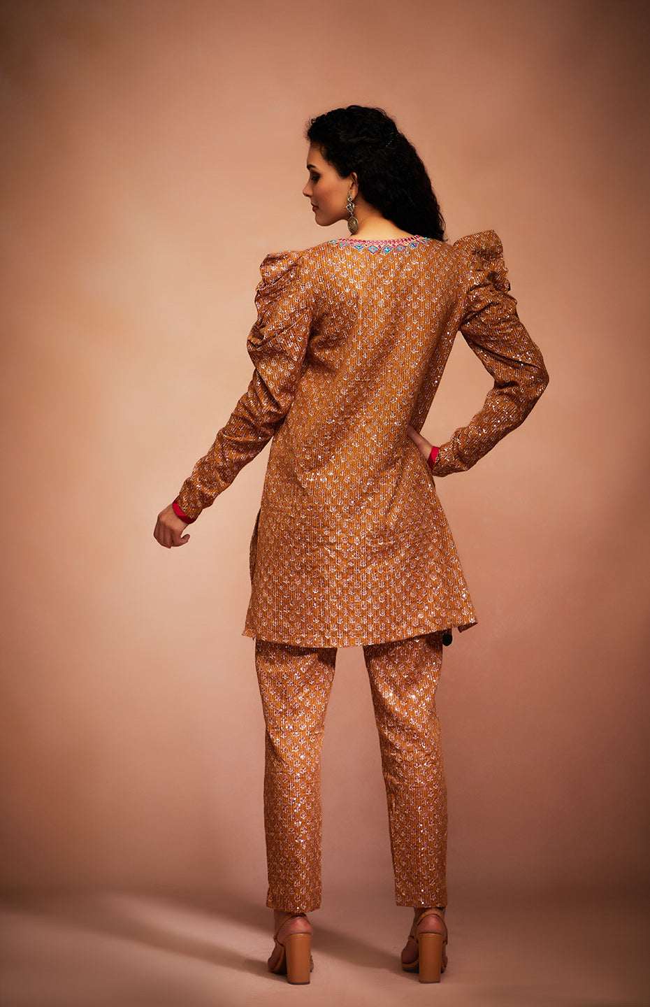 Mustard Mirror and Sequins Kurti