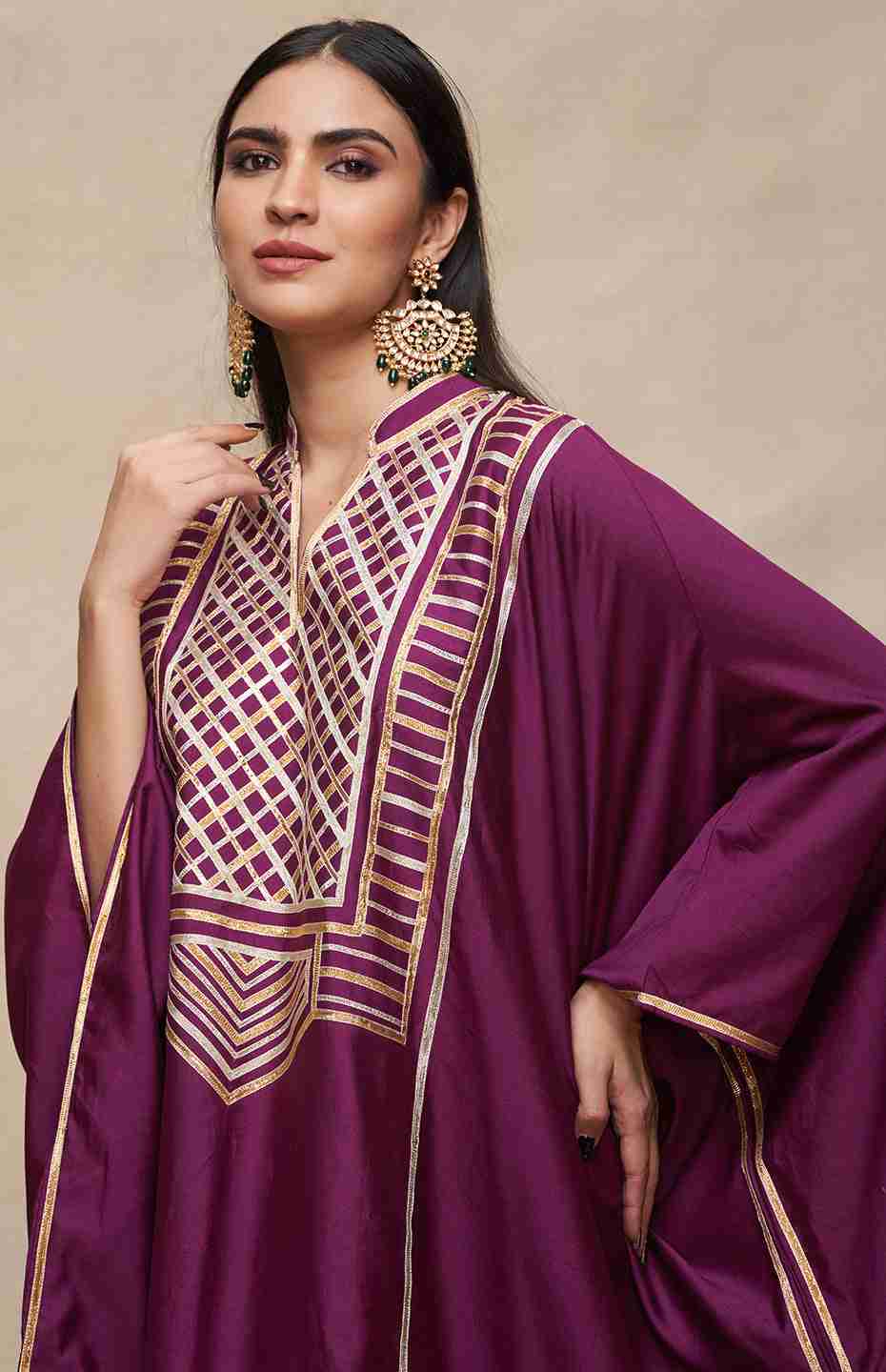 Wine Long Kaftan