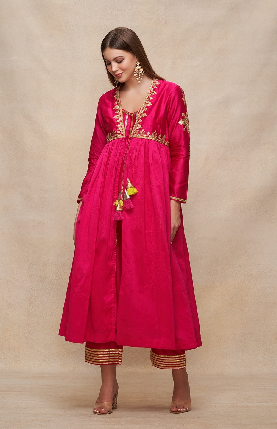 Rani Pink Long Open Coat