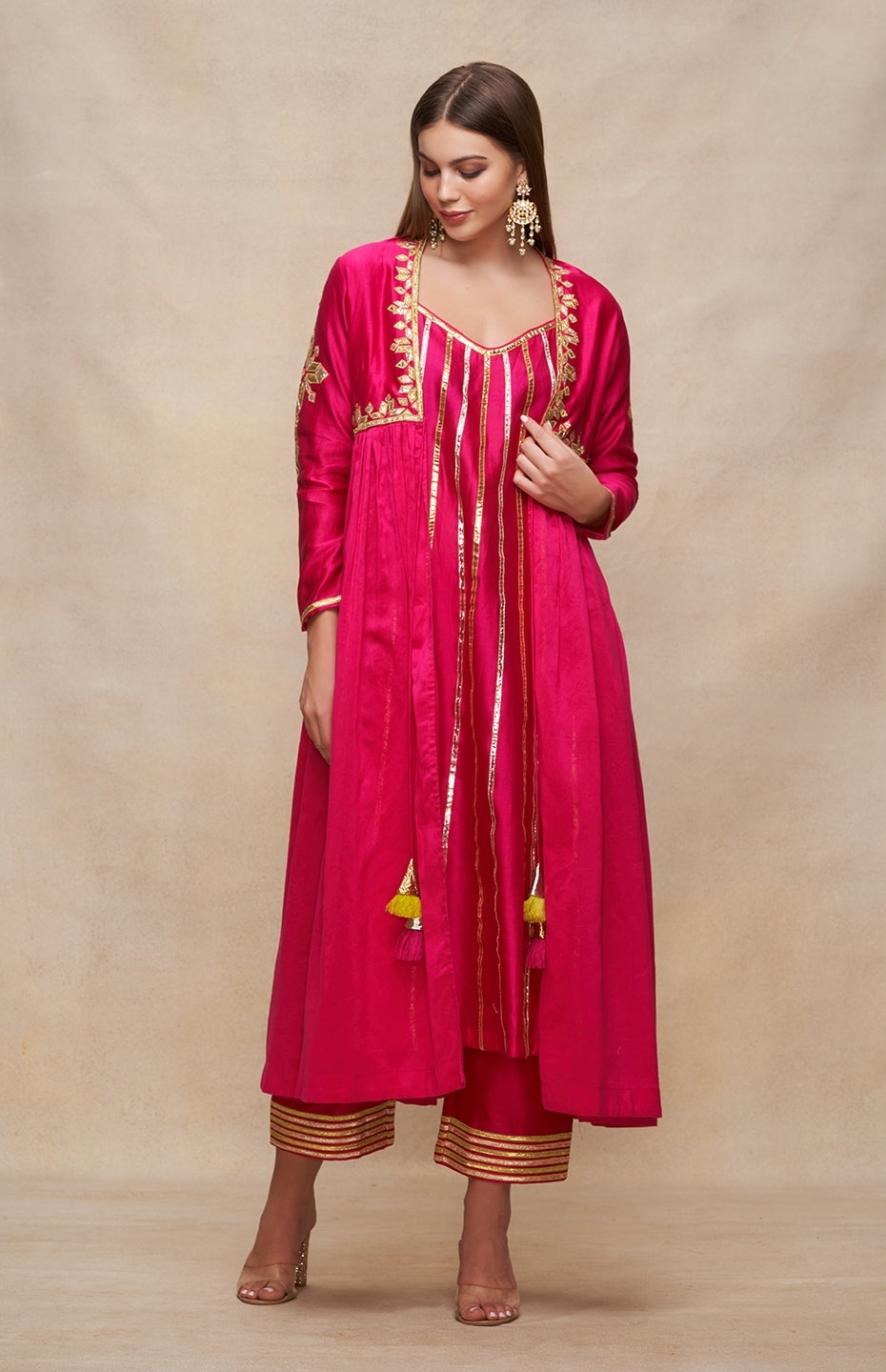 Rani Pink Long Open Coat