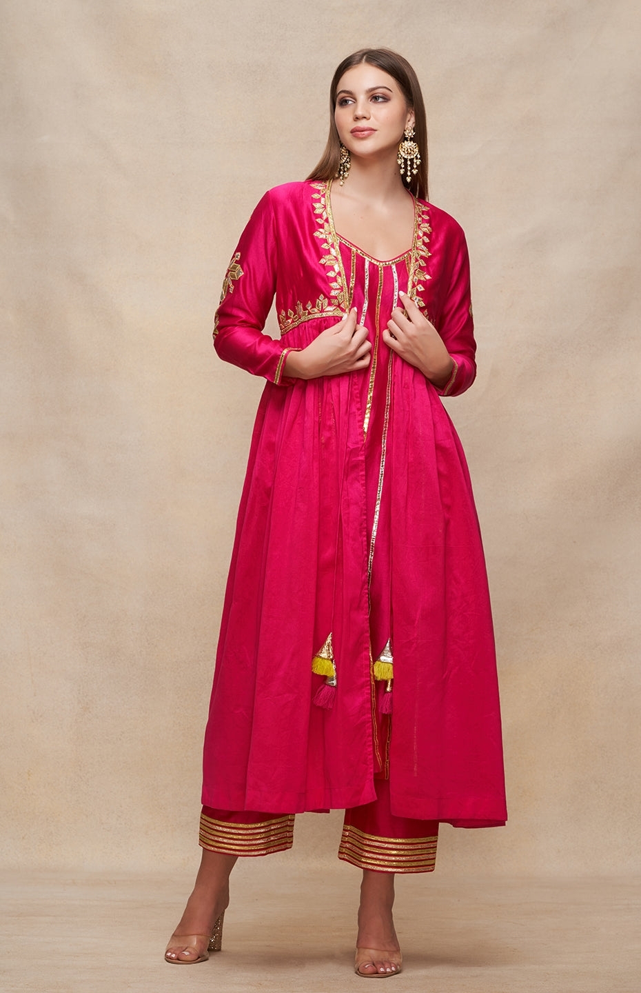 Rani Pink Long Open Coat