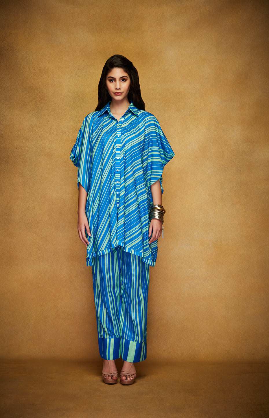 Green & Blue Oversized Shirt