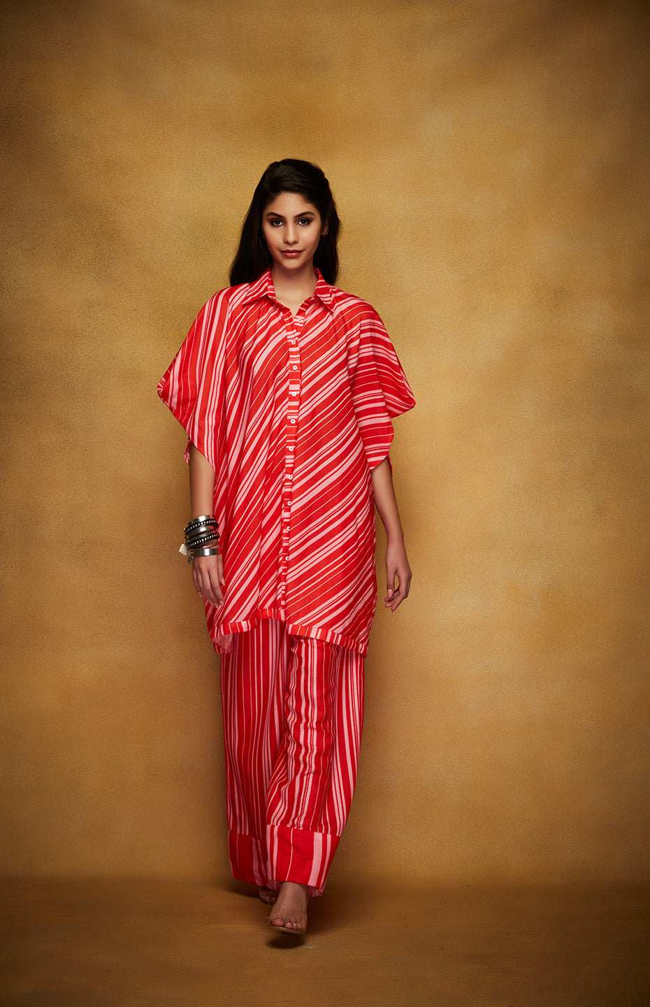 Red & Pink Oversized Shirt