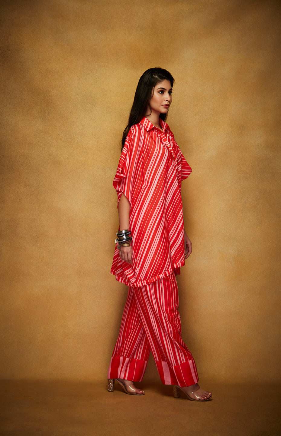 Red & Pink Oversized Shirt