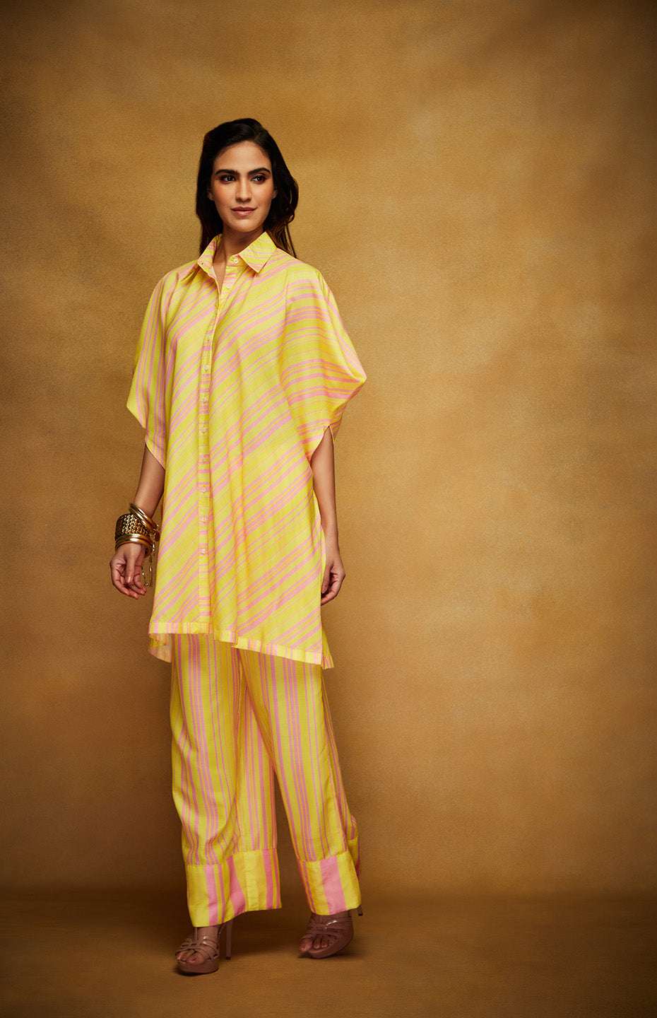 Pink & Yellow Oversized Shirt