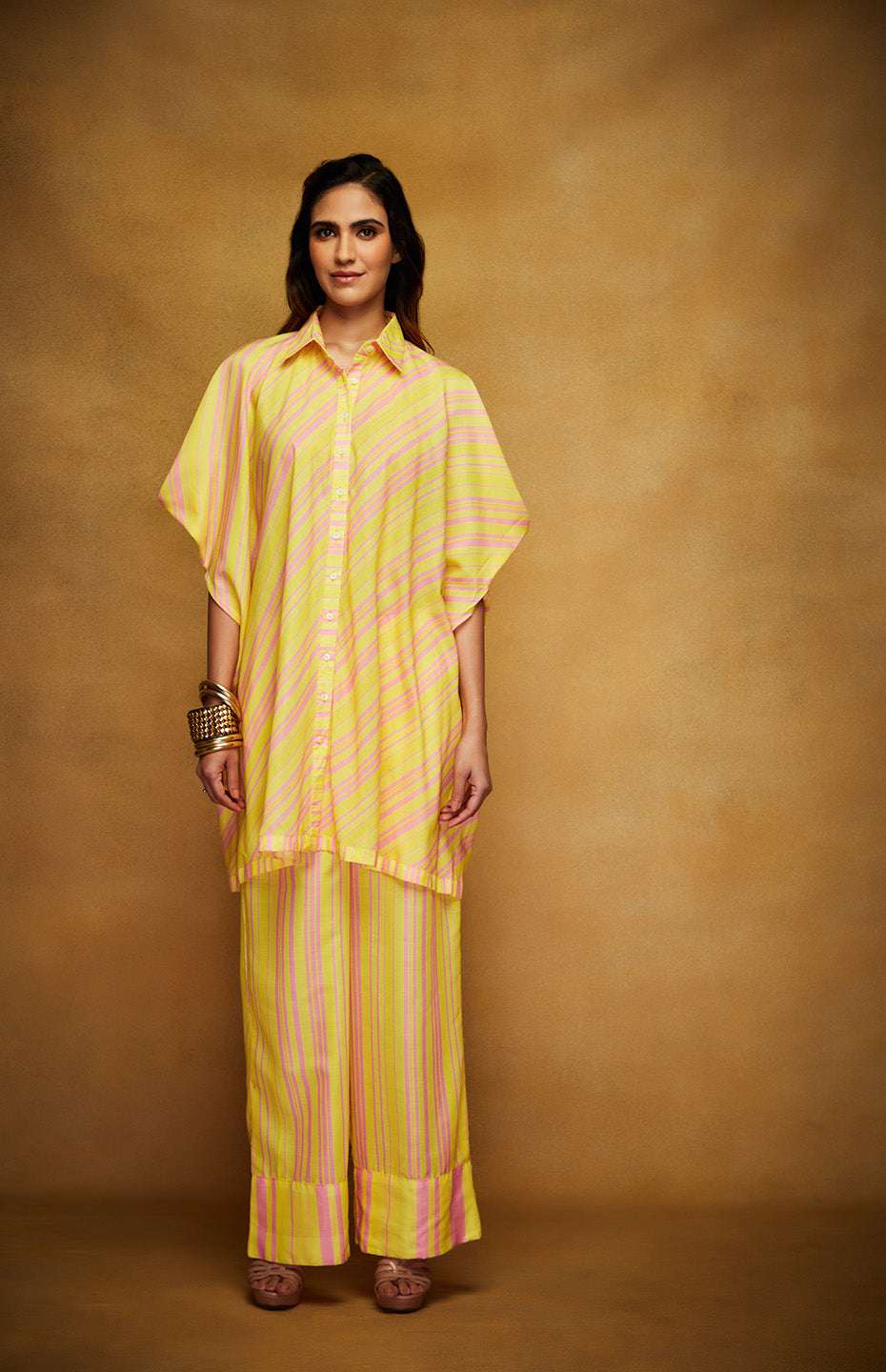 Pink & Yellow Oversized Shirt
