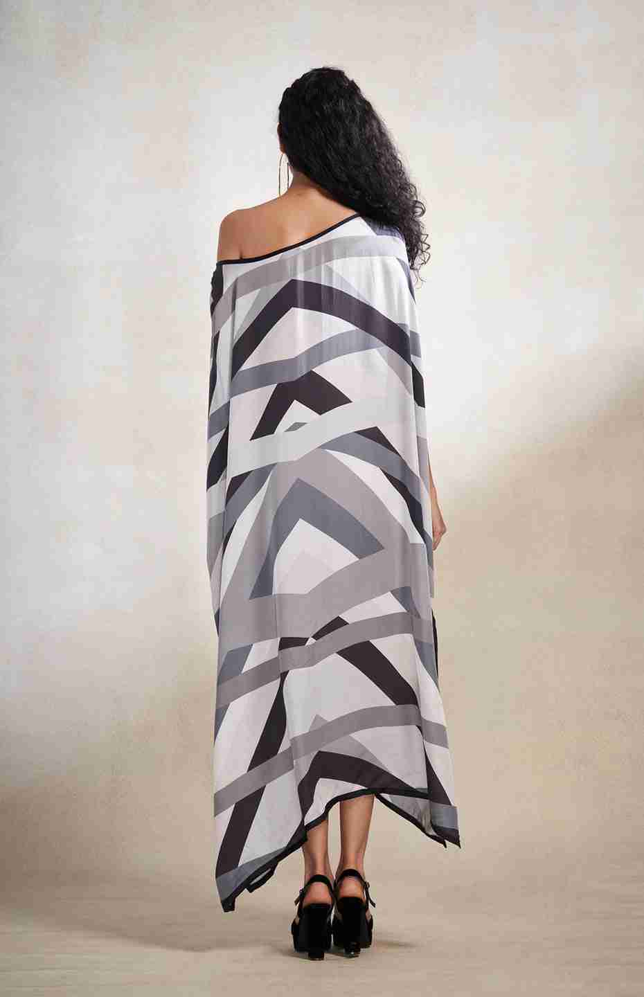 Monochrome Abstract Kaftan