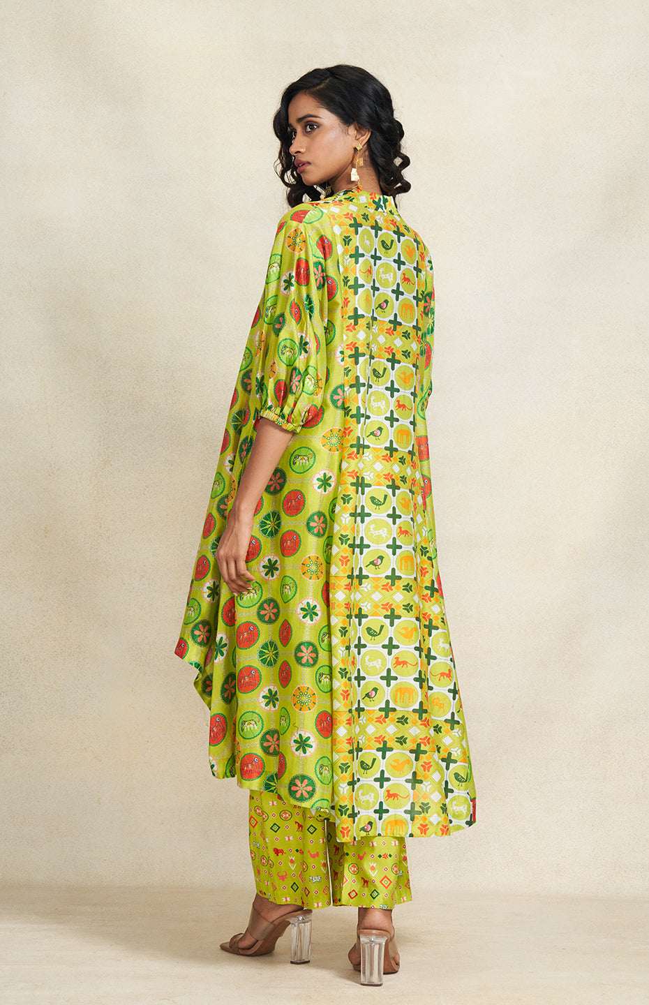 Green Sequins Panel Tunic