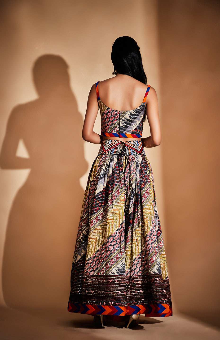 Mirror and Sequins Tribal Skirt