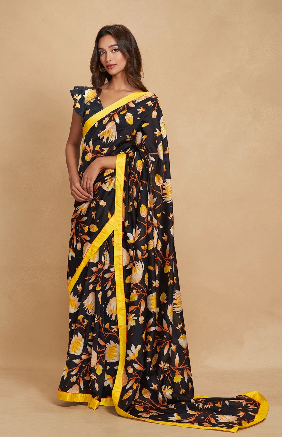 Black Printed Saree