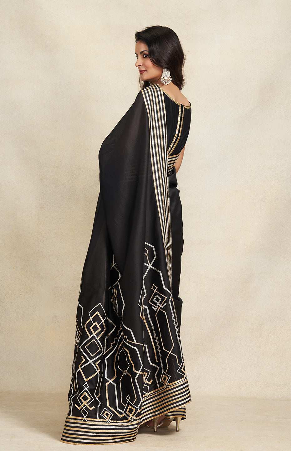 Black Heavy Gota Saree