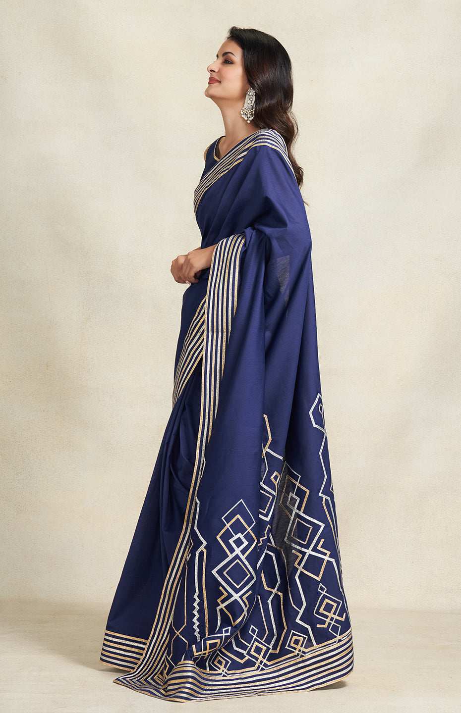 Indigo Heavy Gota Saree