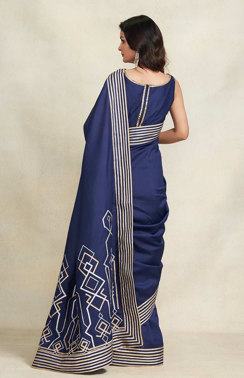 Indigo Heavy Gota Saree