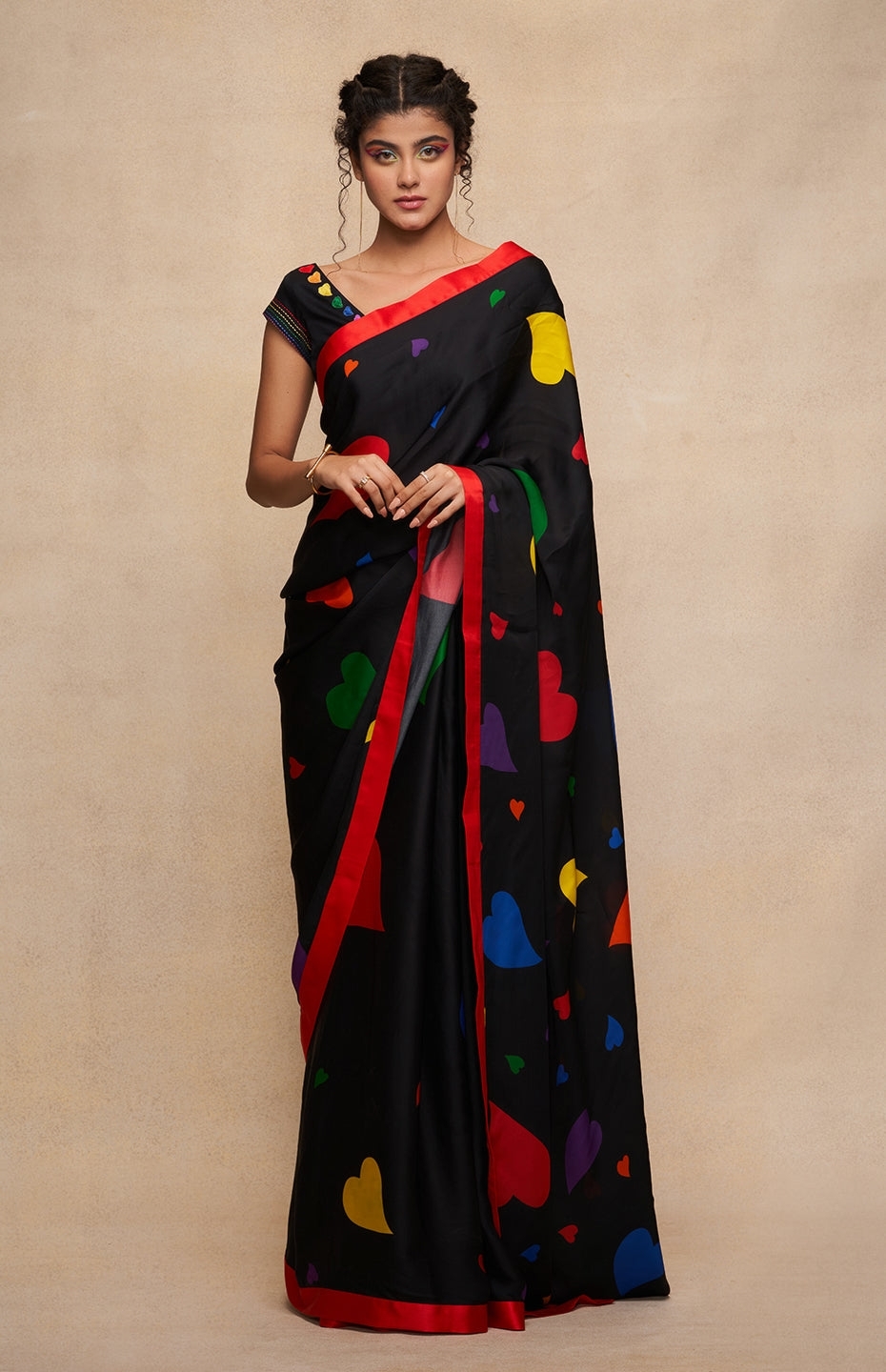 Satrangi Black Saree