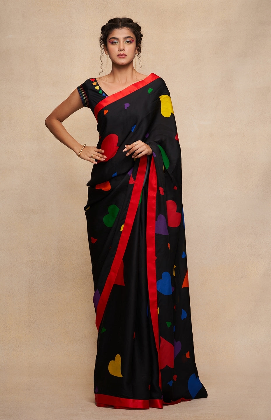 Satrangi Black Saree