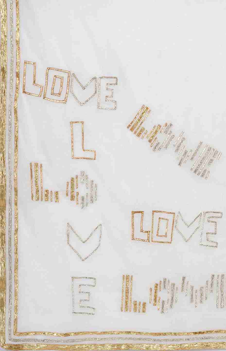 Off White Love Saree
