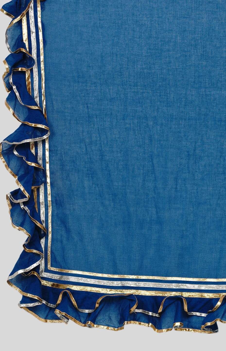 Blue Ruffle Saree