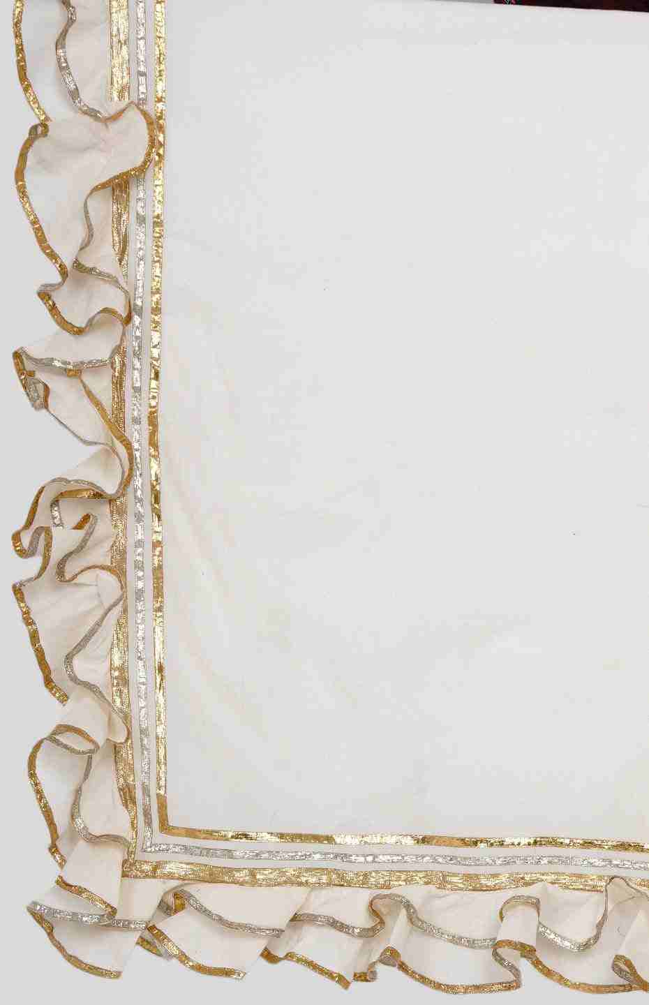Off White Ruffle Saree