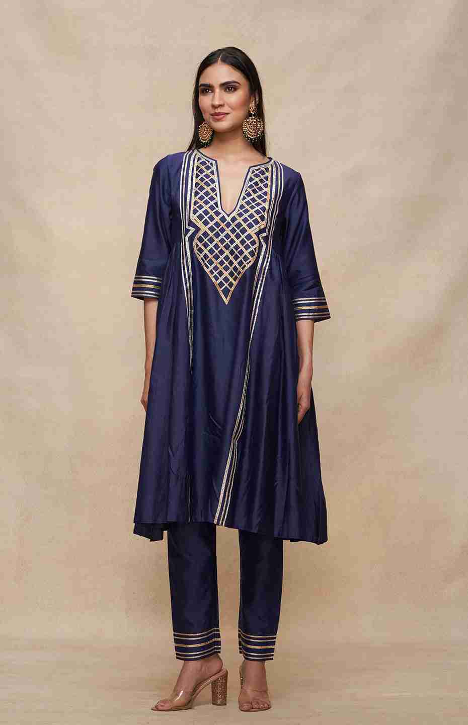 Indigo Gathered Kurta