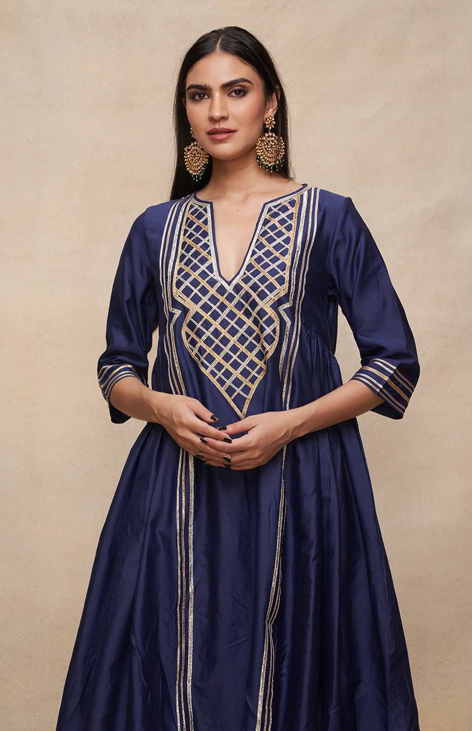 Indigo Gathered Kurta