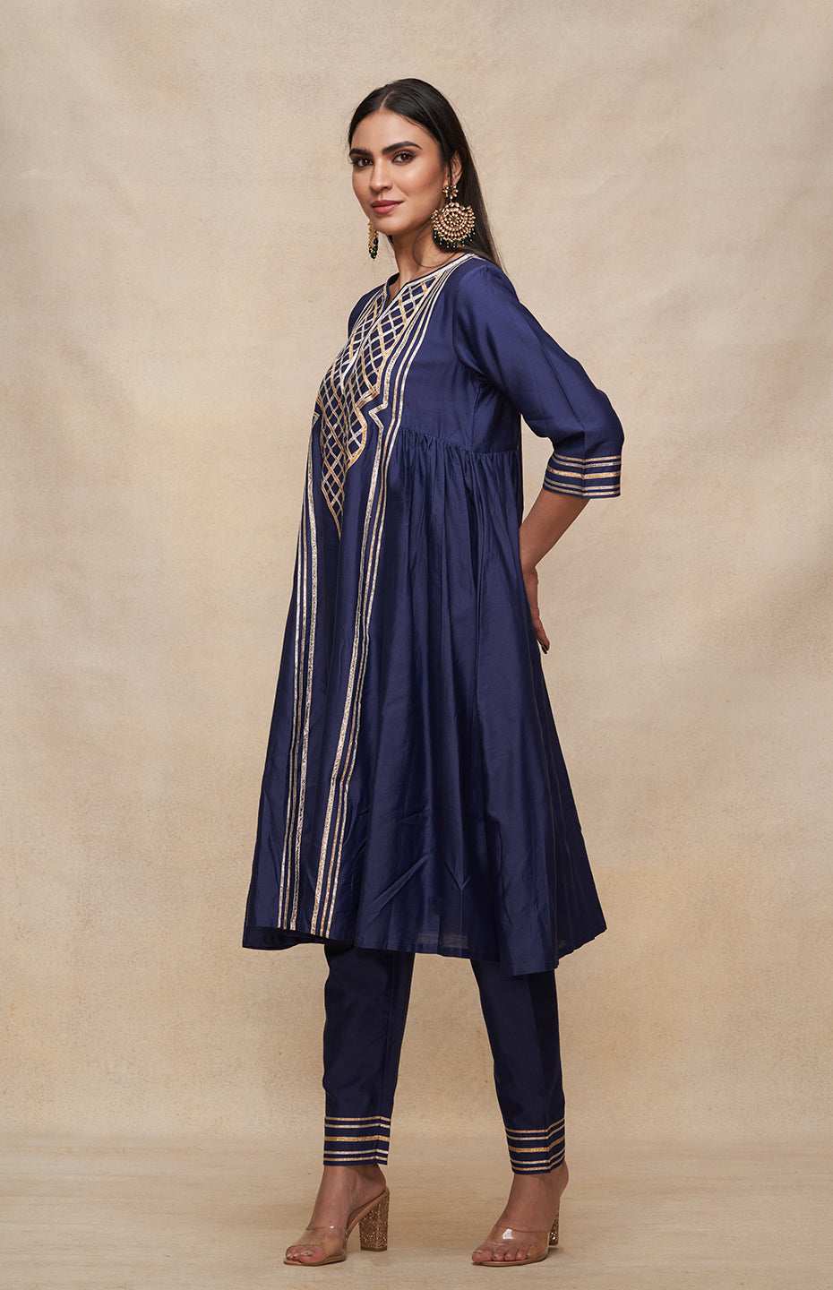 Indigo Gathered Kurta