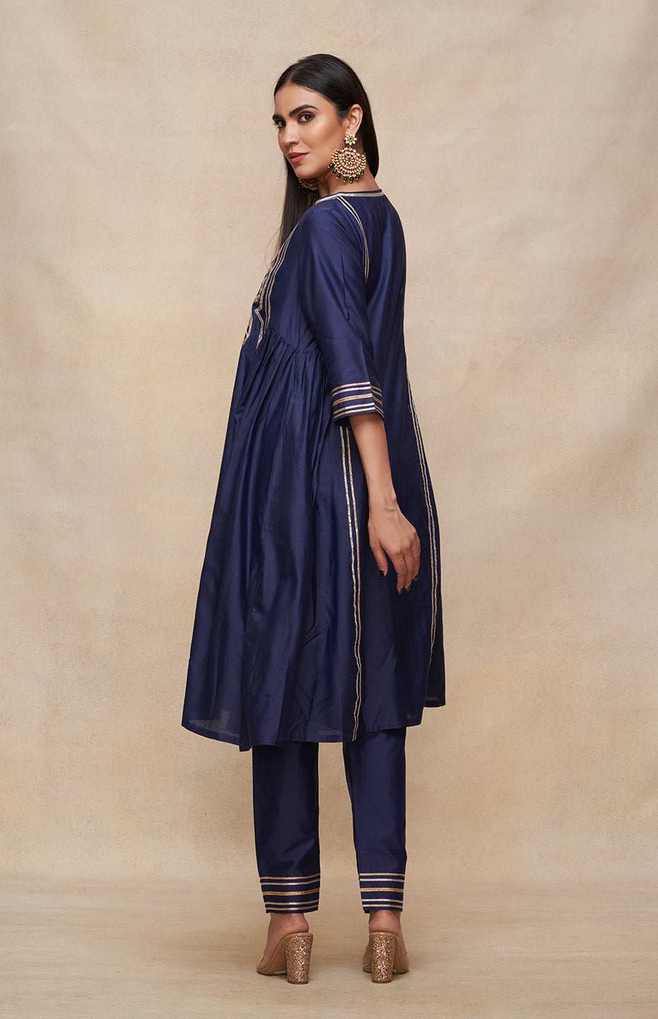 Indigo Gathered Kurta