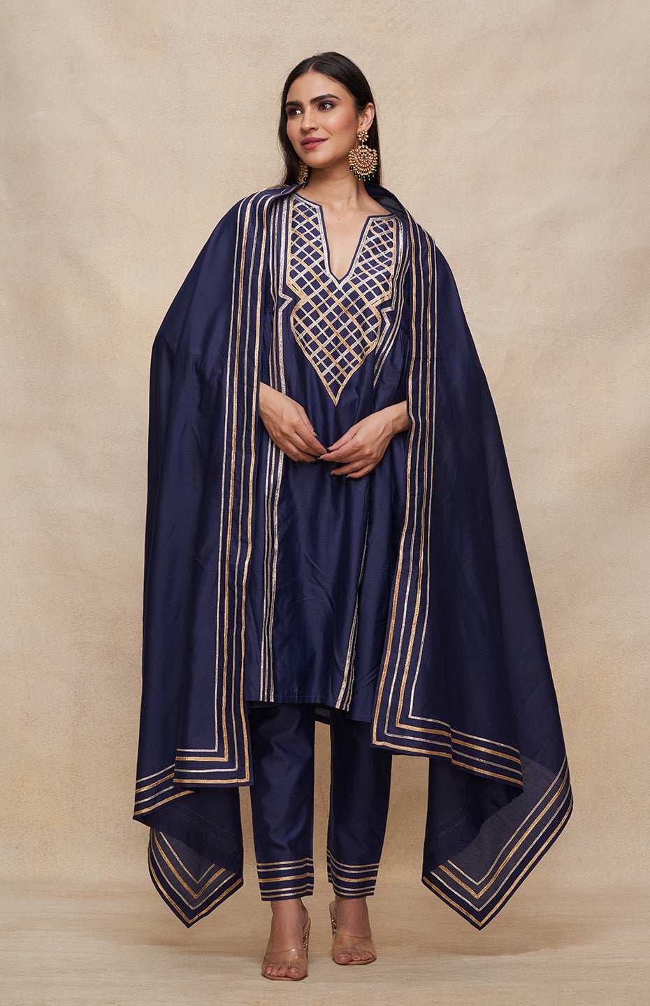 Indigo Gathered Kurta