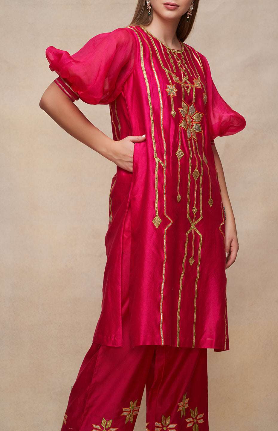 Rani Pink Short Kurta
