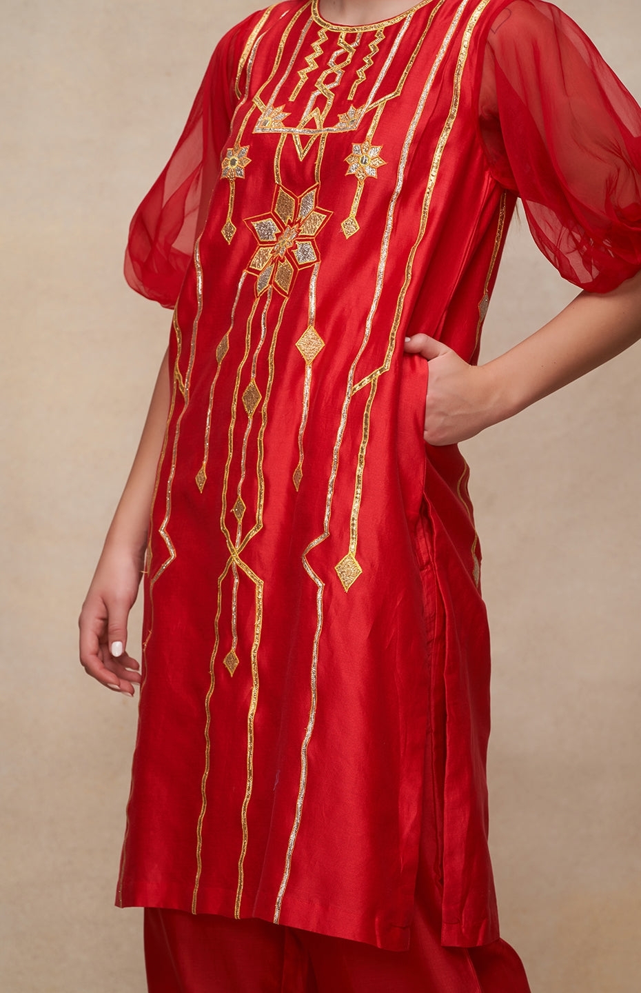 Red Short Kurta