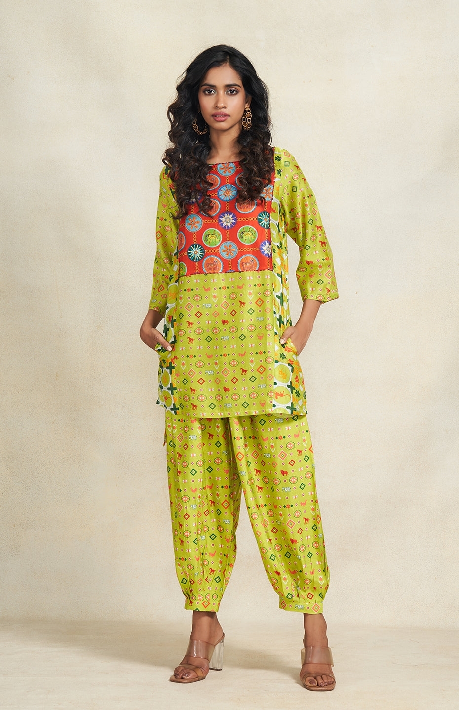 Green Sequins Kurti