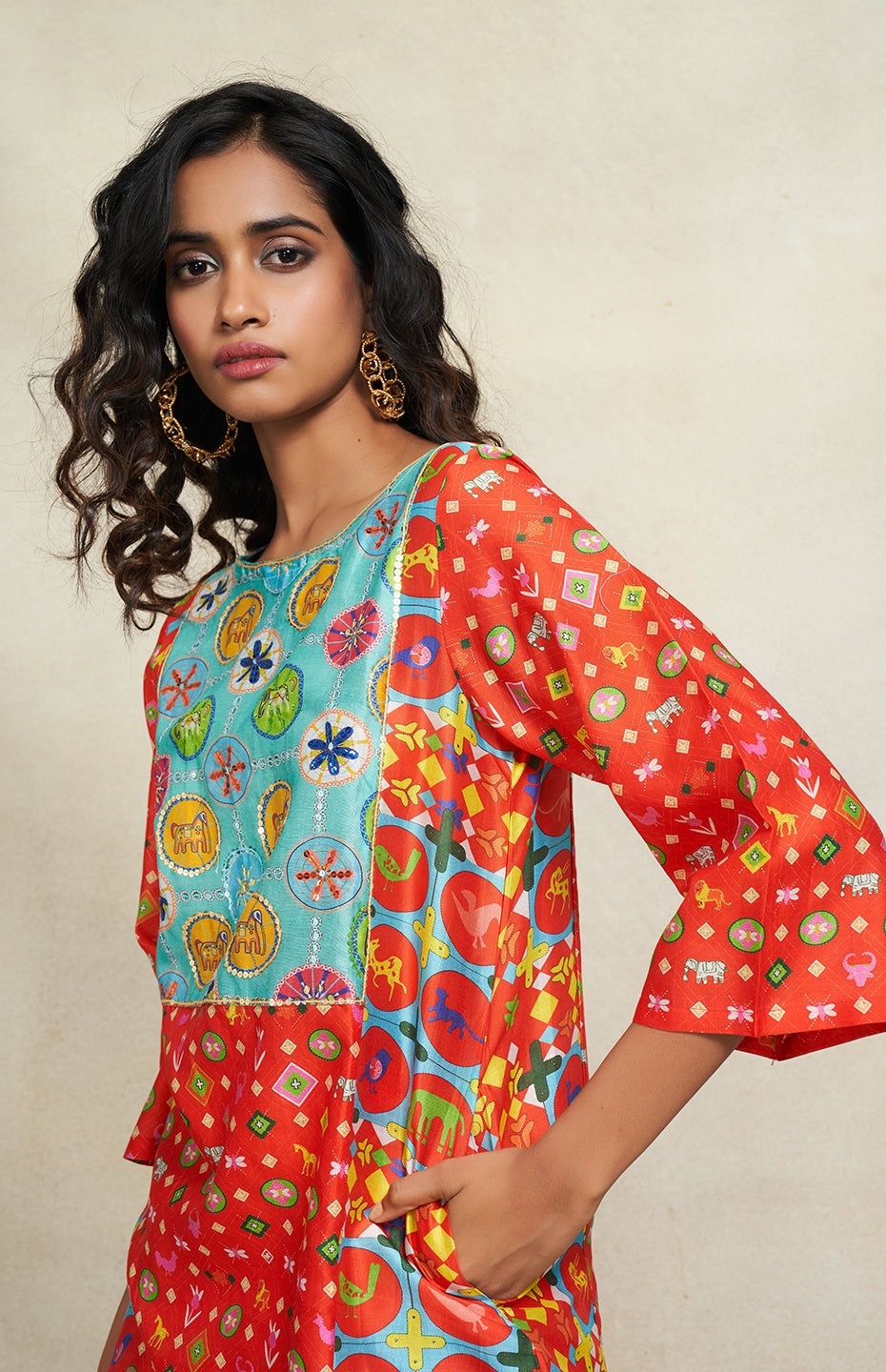 Red Sequins Kurti