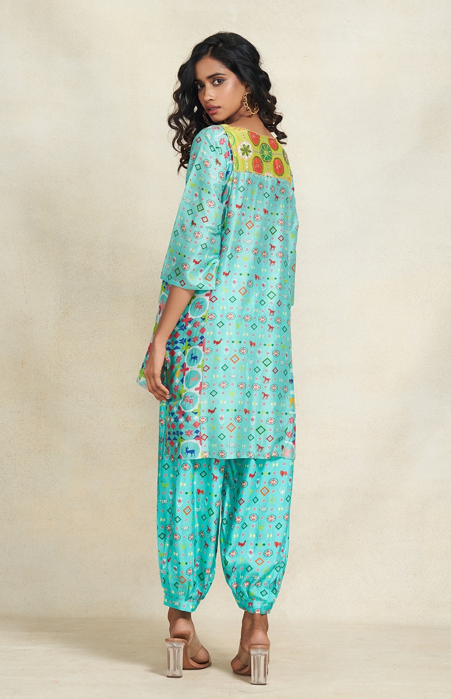 Turquoise Sequins Kurti