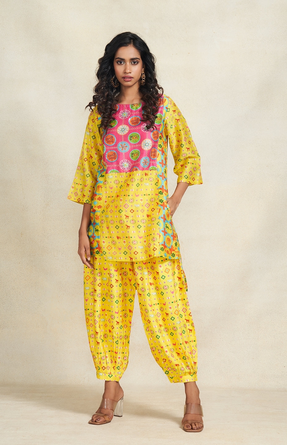 Yellow Sequins Kurti