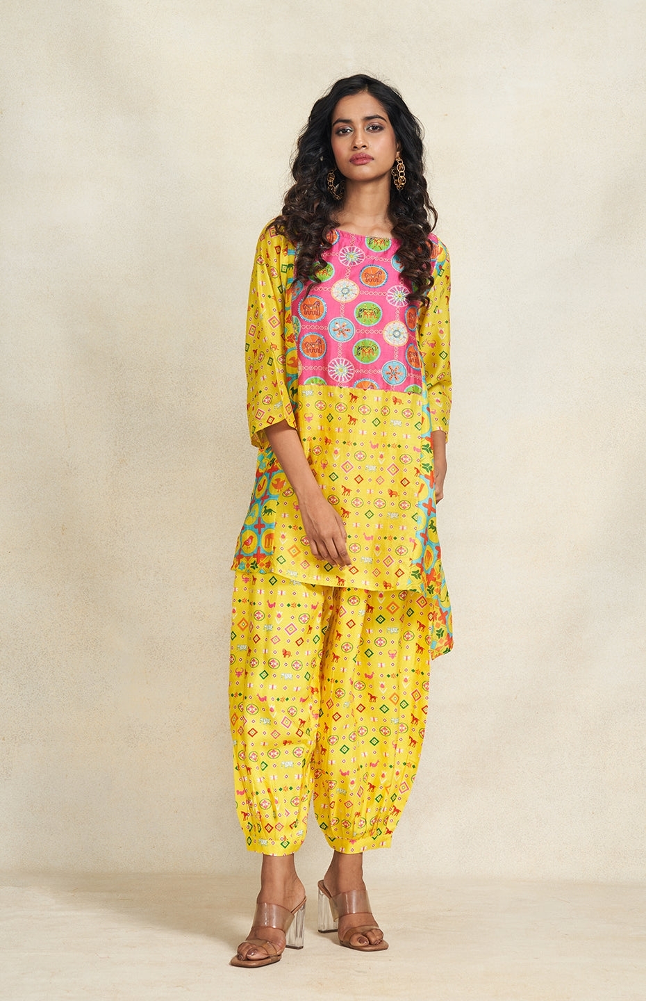 Yellow Sequins Kurti