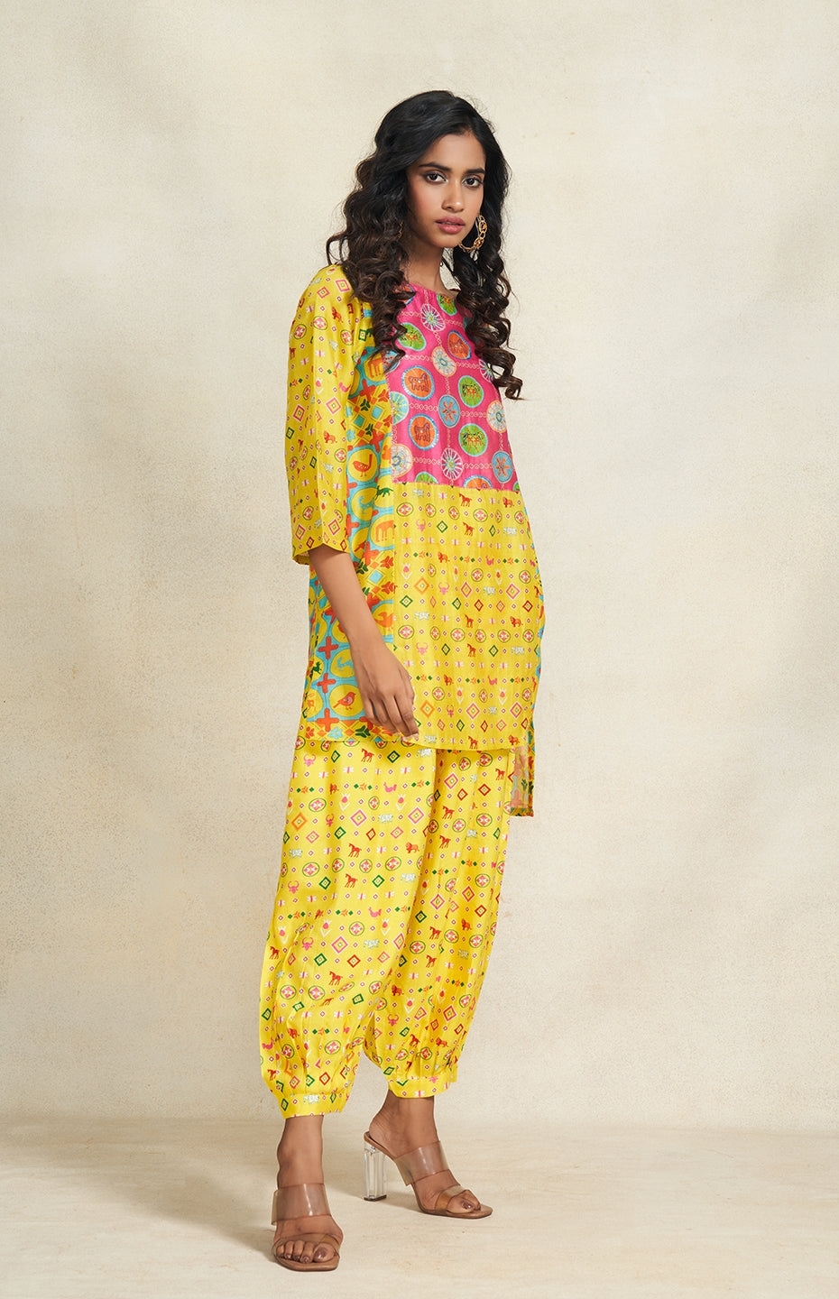 Yellow Sequins Kurti