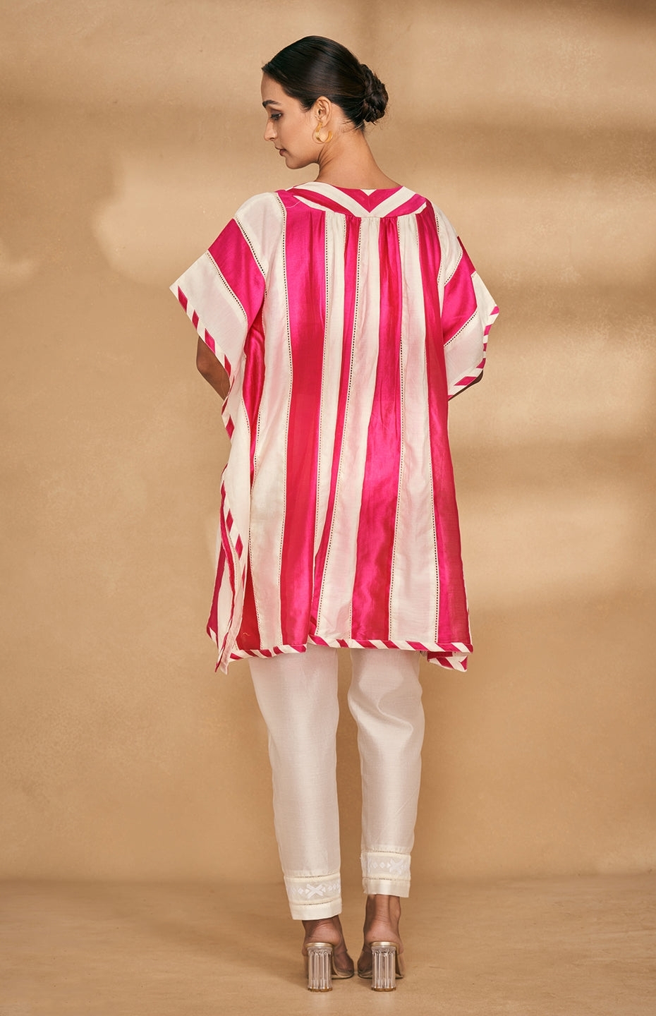 Pink Two Tone Short Kaftan