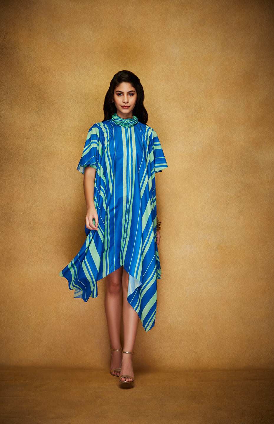 Green & Blue Tie Up Tunic