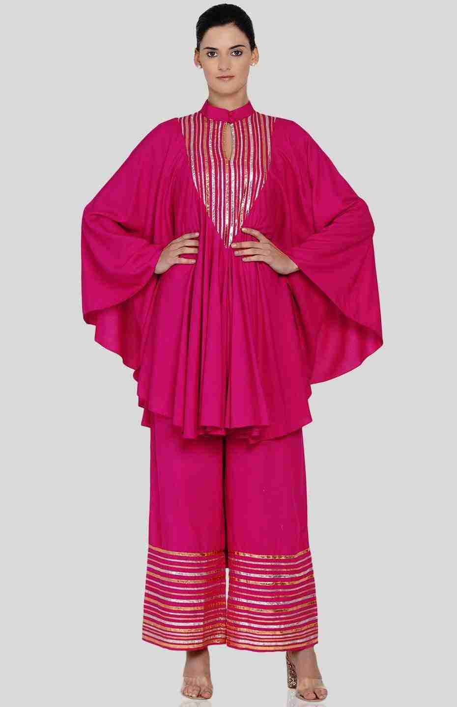 Pink Barcode V Neck Long Shirt