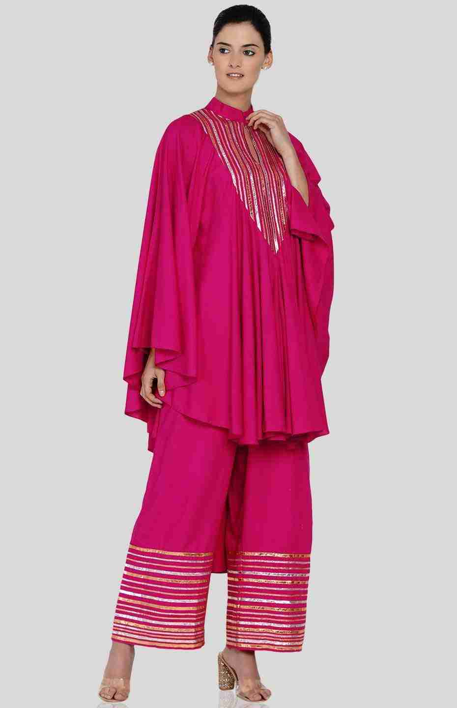 Pink Barcode V Neck Long Shirt