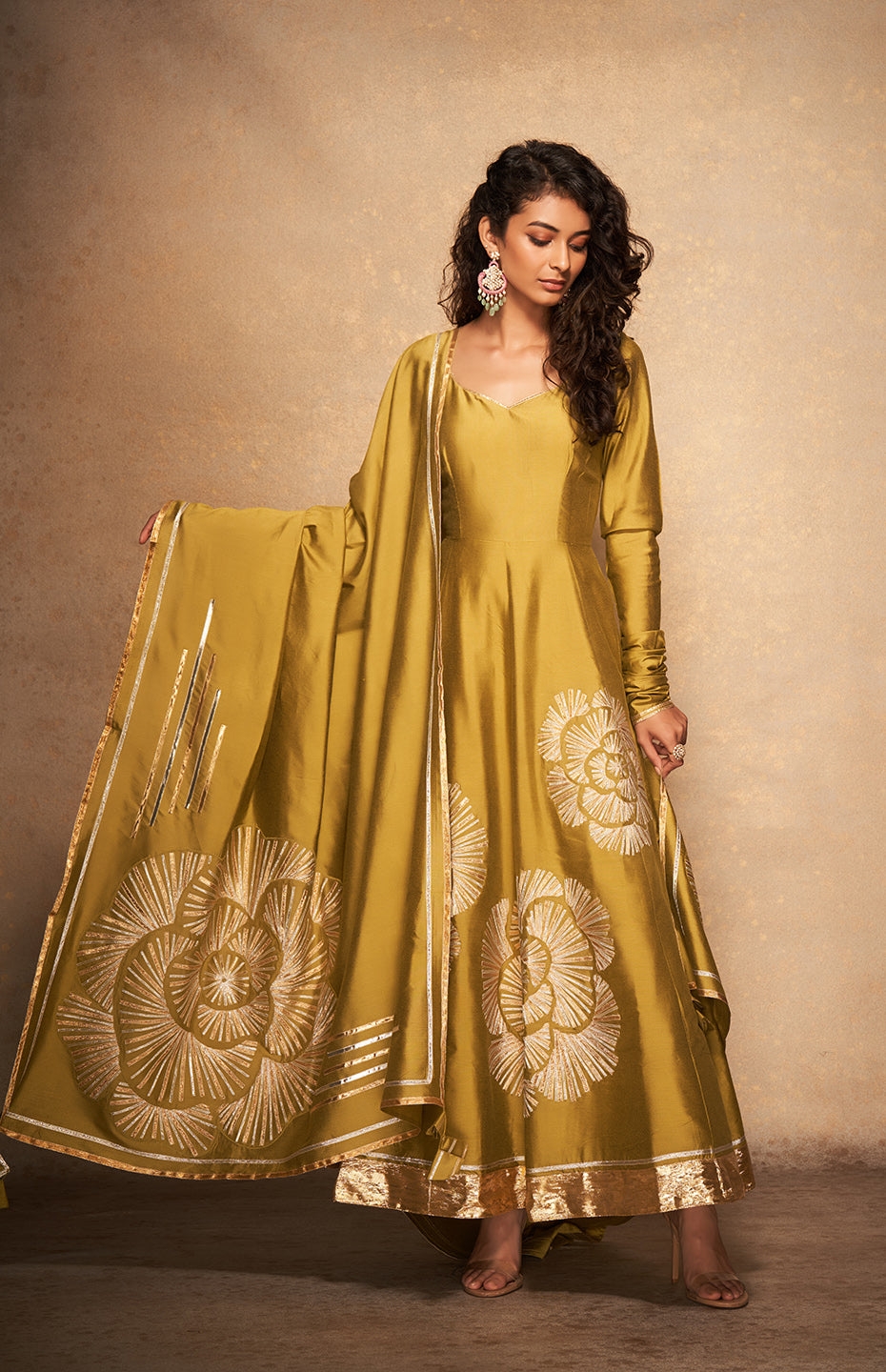 Olive Rose Gota Anarkali